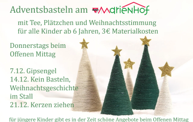 Adventsbasteln für Kinder 7.12.&.21.12.